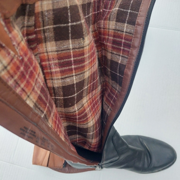 Franco Sarto Leather Boots ZipUp Black and Brown Women sz 7.5 - Picture 5 of 6